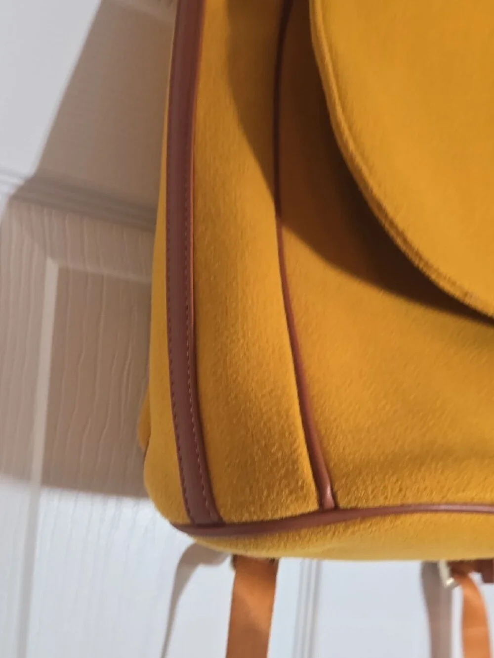 Men's Yellow Casual Backpack with Top Handle and Front Zip